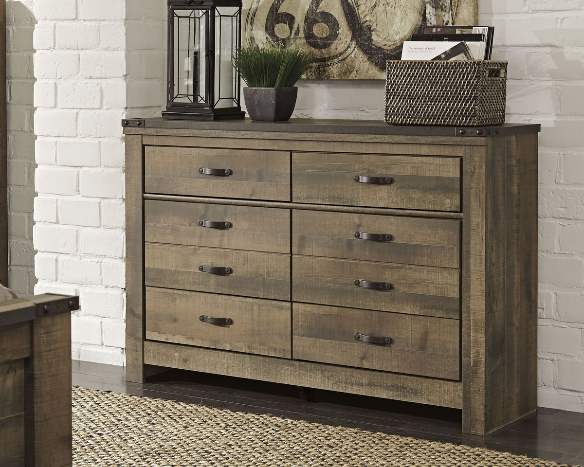 Trinell - Six Drawer Dresser - 61.34" x 15.98" x 42.99" - Brown Dark