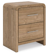 Gramburg - Two Drawer Night Stand - Warm Natural Brown