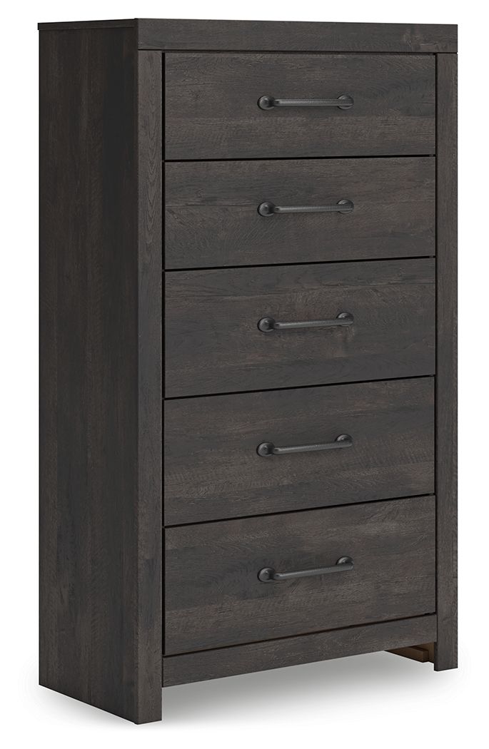 Hollivern - Five Drawer Chest - Dark Gray