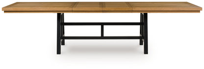 Galliden - Rectangular Dining Room Extension Table - Black / Brown
