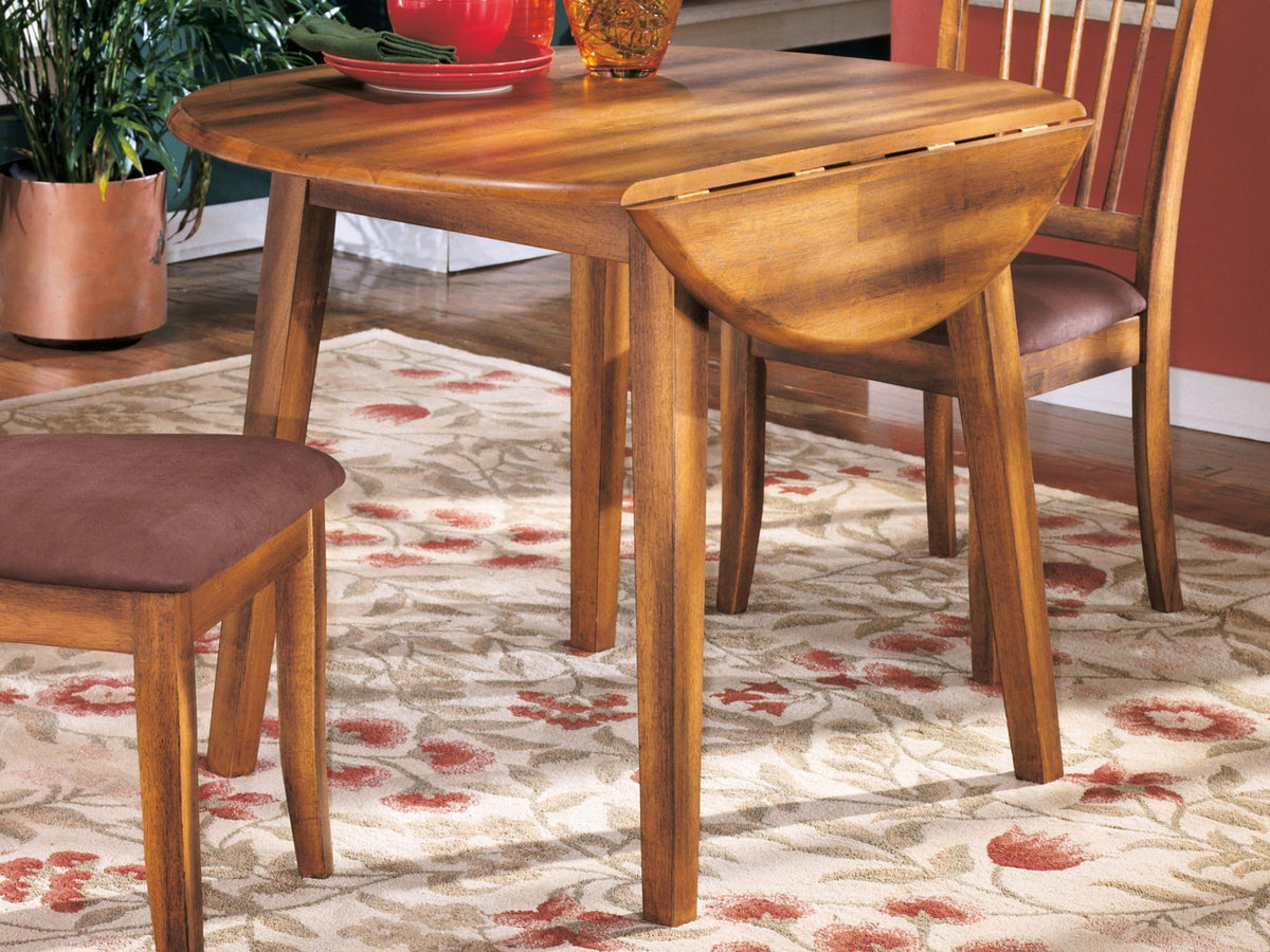 Berringer - Round DRM Drop Leaf Table - Rustic Brown