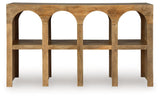 Luzmanacy - Console Sofa Table - Natural Brown