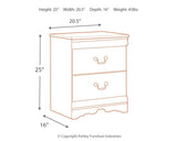 Anarasia - Two Drawer Night Stand - White
