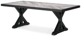 Beachcroft - Rectangular Dining Table With Umbrella Option - Black / Light Gray