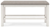 Robbinsdale - Dbl Counter Height Upholstered Dining Bench - Antique White