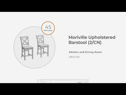 Moriville - Upholstered Barstool (Set of 2) - Beige
